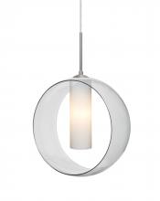  J-PLATOCL-LED-SN - Besa, Plato Cord Pendant For Multiport Canopies, Clear/Opal, Satin Nickel Finish, 1x5