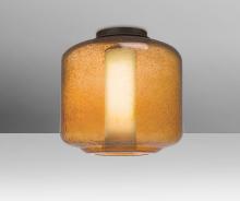  NILES10AOC-BR - Besa Niles 10 Ceiling, Amber Bubble/Opal, Bronze Finish, 1x60W T10