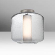  NILES10COC-LED-SN - Besa Niles 10 Ceiling, Clear Bubble/Opal, Satin Nickel Finish, 1x5W LED