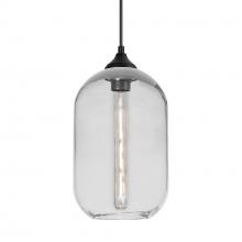  OP-OMEGA12CL-EDIL-BK - Besa, Omega 12 Outdoor Pendant, Clear, Black Finish, 1x5W LED Filament