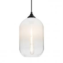  OP-OMEGA12WH-EDIL-BK - Besa, Omega 12 Outdoor Pendant, White/Clear, Black Finish, 1x5W LED Filament