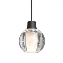  RXP-BOCA3BB-LED-BK - Besa Boca 3 Pendant, Clear Bubble, Black Finish, 1x3W LED