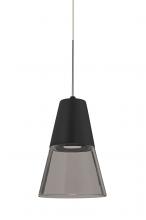  RXP-TIMO6BS-LED-SN - Besa, Timo 6 Cord Pendant,Smoke/Black, Satin Nickel Finish, 1x9W LED