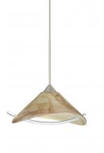  X-181305-SN - Besa Pendant For Multport Canopy Hoppi Satin Nickel Mocha/Clear 1x50W Halogen