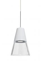  XP-TIMO6WC-LED-SN - Besa, Timo 6 Cord Pendant,Clear/White, Satin Nickel Finish, 1x9W LED