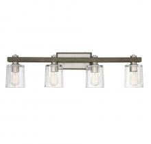  8-1255-4-165 - Halifax 4-Light Bathroom Vanity Light in Satin Nickel with Gray Wood