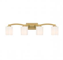  8-7710-4-322 - Whitney 4-Light Bathroom Vanity Light in Warm Brass