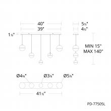  PD-77505L-AB - Cyllindra Chandelier Light