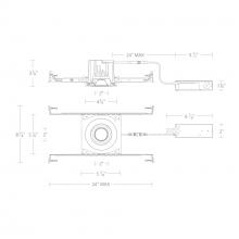  R3BRAN-FWD-BK - Ocular 3.0 Dim-to-Warm Round Adjustable Trim and Remodel Housing with New Construction Frame-In Ki