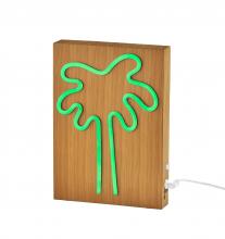  SL3720-12 - Wood Framed Neon Palm Tree Table/Wall Lamp