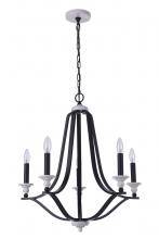 Craftmade 57625-FBMWW - Esme 5 Light Chandelier in Flat Black/Matte White