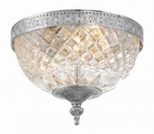  117-8-CH - Crystorama 2 Light Polished Chrome Crystal Flush Mount