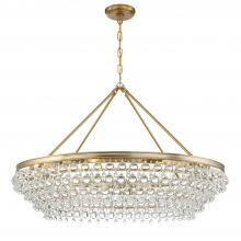  278-VG - Calypso 8 Light Crystal Teardrop Vibrant Gold Chandelier