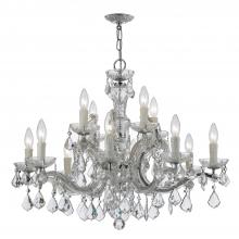  4379-CH-CL-I - Maria Theresa 12 Light Clear Italian Crystal Polished Chrome Chandelier