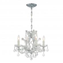  4474-CH-CL-I - Maria Theresa 4 Light Clear Italian Crystal Polished Chrome Mini Chandelier