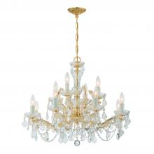  4479-GD-CL-S - Maria Theresa 12 Light Swarovski Strass Crystal Gold Chandelier