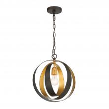  580-EB-GA - Luna 1 Light English Bronze + Antique Gold Sphere Mini Pendant