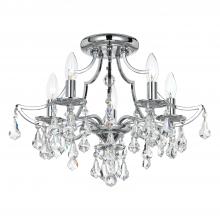  5930-CH-CL-S - Cedar 5 Light Swarovski Strass Crystal Polished Chrome Semi Flush Mount