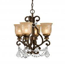  7504-BU-CL-MWP - Norwalk 4 Light Clear Crystal Bronze Umber Mini Chandelier