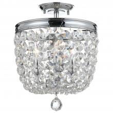  783-CH-CL-S - Archer 3 Light Swarovski Strass Crystal Polished Chrome Semi Flush Mount