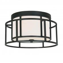  9590-MK - Brian Patrick Flynn Hulton 2 Light Matte Black Flush Mount