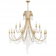  ARC-1919-GA-CL-MWP - Arcadia 15 Light Antique Gold Chandelier