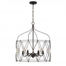  ZUC-A9035-EB-GA - Zucca 6 Light English Bronze + Antique Gold Chandelier