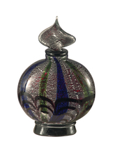  AV12086 - Black Widow Hand Blown Art Glass Perfume Bottle