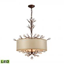 ELK Home Plus 16292/4-LED - Asbury 4-Light Chandelier in Spanish Bronze with Organza and Fabric Shade - Includes LED Bulbs