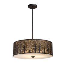 ELK Home Plus 31075/5 - Woodland Sunrise 5-Light Chandelier in Aged Bronze with Woodland Shade