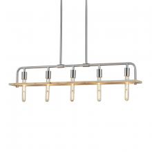  ECO-8469-WOOD-NCKL - Bronx 5-Light Island Chandelier