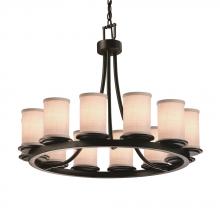  FAB-8768-10-WHTE-MBLK-LED12-8400 - Dakota 12-Light Ring LED Chandelier (Short)