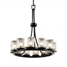  GLA-8763-16-CLRT-MBLK-LED12-8400 - Dakota 12-Light Ring LED Chandelier (Tall)