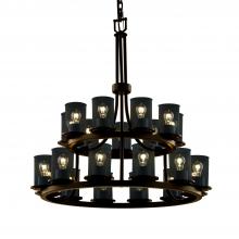  MSH-8767-10-DBRZ - Dakota 21-Light 2-Tier Ring Chandelier