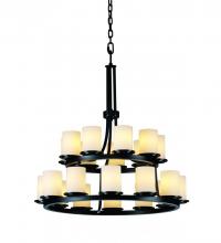  FSN-8767-10-OPAL-DBRZ - Dakota 21-Light 2-Tier Ring Chandelier