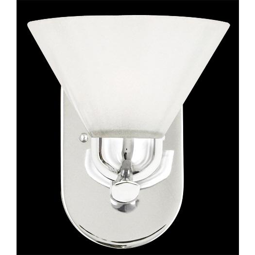 One Light Chrome Bathroom Sconce