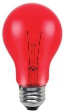  0344600 - 25W A19 Incandescent Transparent Red E26 (Medium) Base, 120 Volt, Box