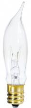  0375500 - 7.5W CA5 Incandescent Clear E12 (Candelabra) Base, 120 Volt, Card, 3-Pack