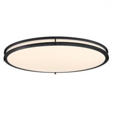  6136300 - 33 in. 40W LED Flush with Color Temperature Selection Matte Black Finish Frosted Acrylic Shade