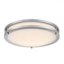  6136400 - 16 in. 23W LED Flush with Color Temperature Selection Brushed Nickel Finish Frosted Acrylic Shade