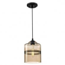  6366700 - Mini Pendant Matte Black Finish Ash Glass