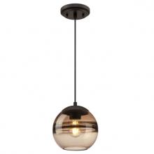  6366800 - Mini Pendant Oil Rubbed Bronze Finish Amber Glass