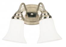  6461700 - 2 Light Wall Fixture Brushed Nickel Finish White Opal Glass