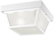  6697600 - 10 in. 2 Light Polypropylene Flush White Finish Frosted Glass Panels