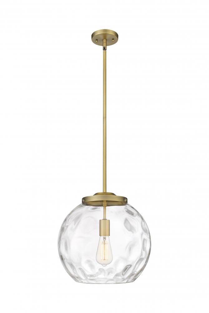 Athens Water Glass - 1 Light - 13 inch - Brushed Brass - Stem Hung - Pendant