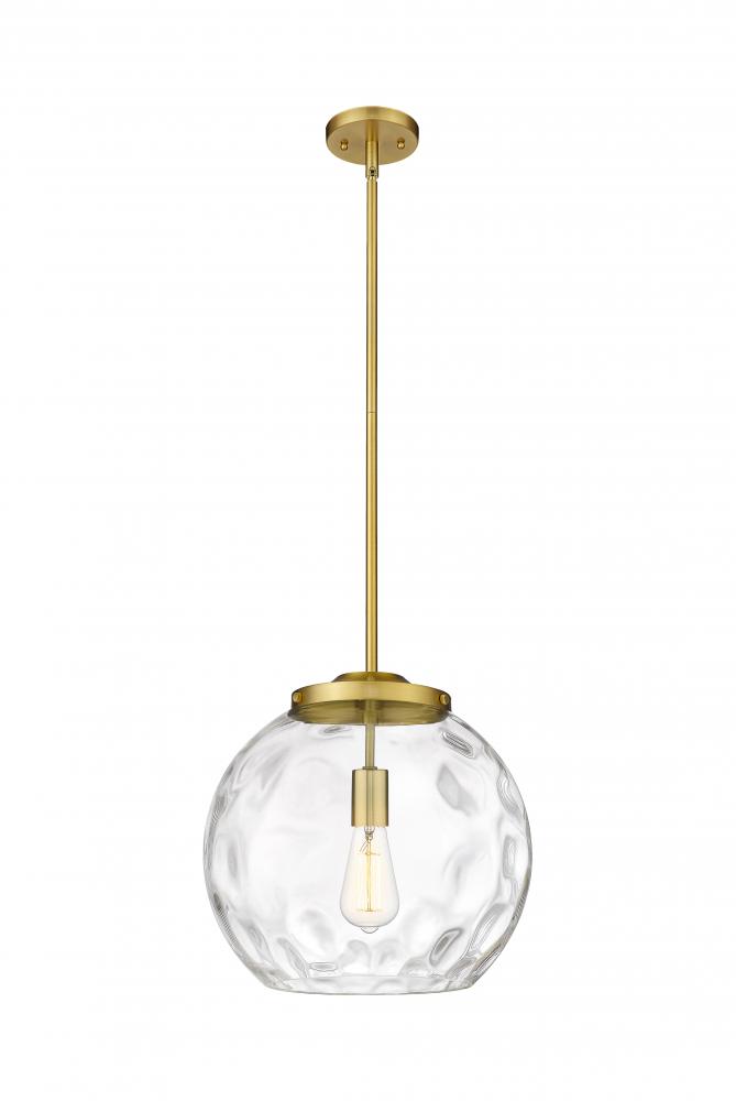 Athens Water Glass - 1 Light - 13 inch - Satin Gold - Stem Hung - Pendant