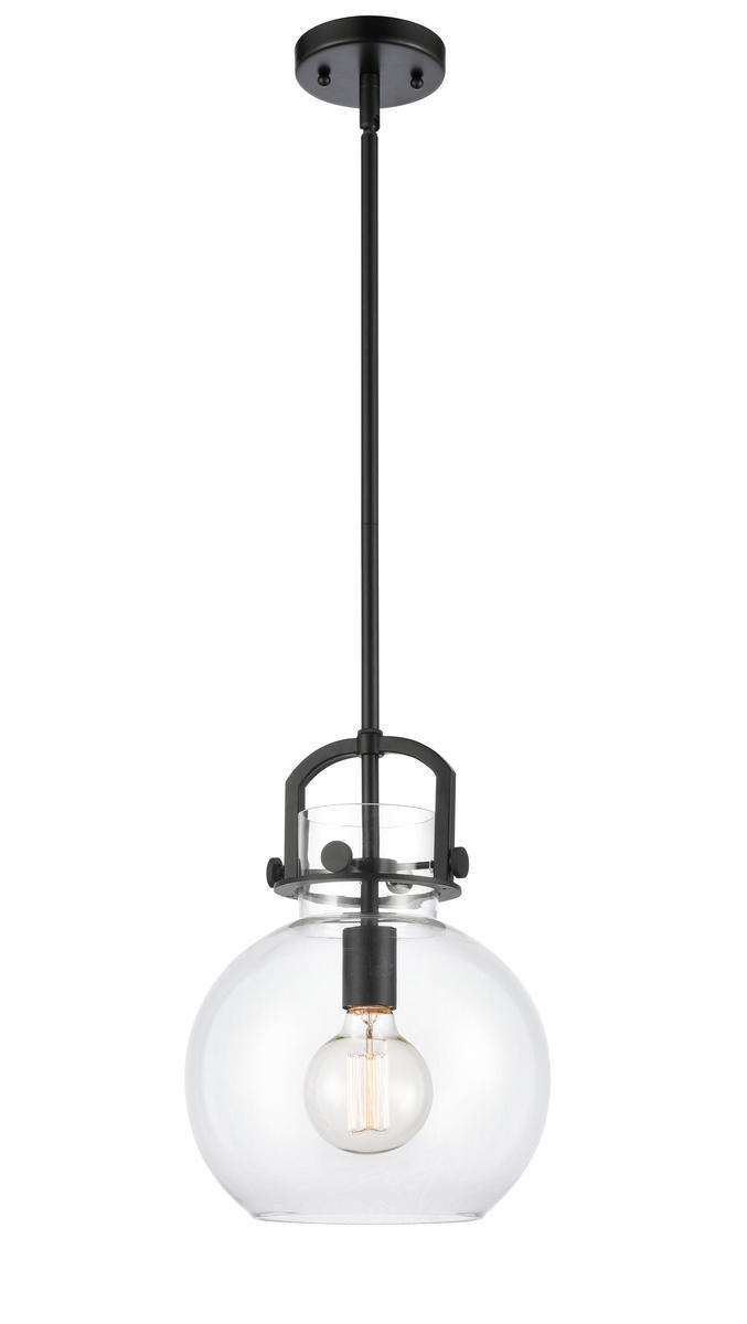 Newton Sphere - 1 Light - 10 inch - Matte Black - Stem Hung - Mini Pendant