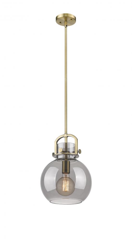 Newton Sphere - 1 Light - 8 inch - Brushed Brass - Stem Hung - Mini Pendant