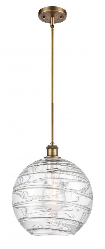 Athens Deco Swirl - 1 Light - 12 inch - Brushed Brass - Mini Pendant