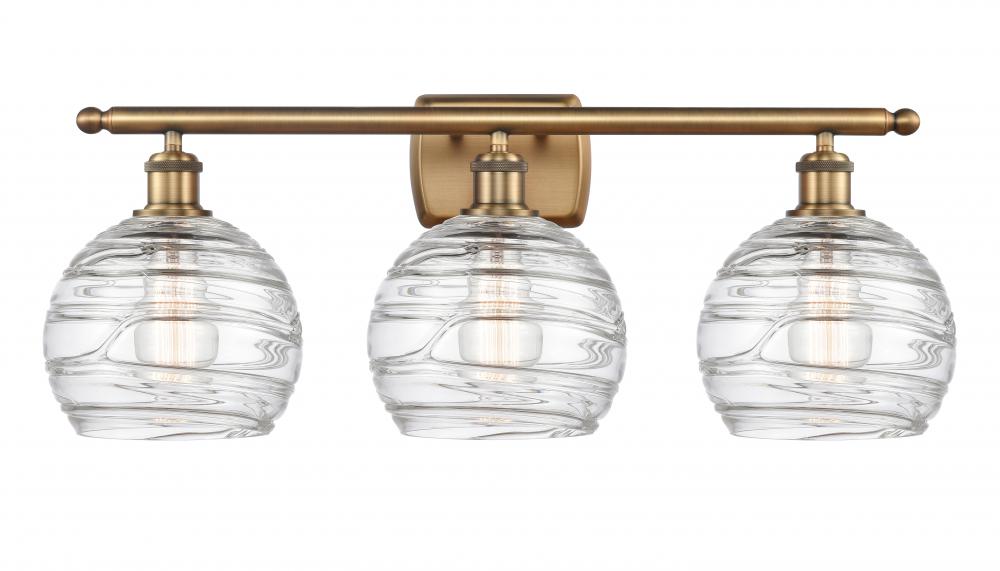 Athens Deco Swirl - 3 Light - 28 inch - Brushed Brass - Bath Vanity Light